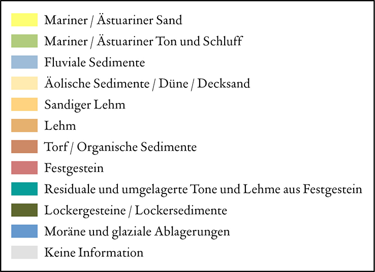 Bodenassoziationskarte Nordwesteuropas legend