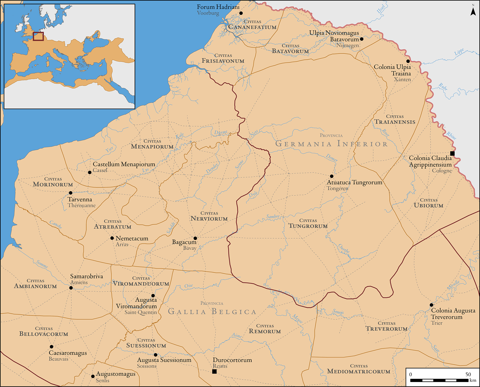 North-West Europe under the Romans, c. 117