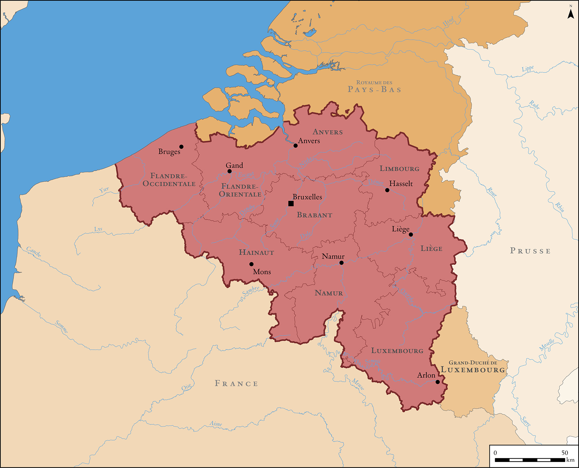 Le royaume de Belgique, 1839