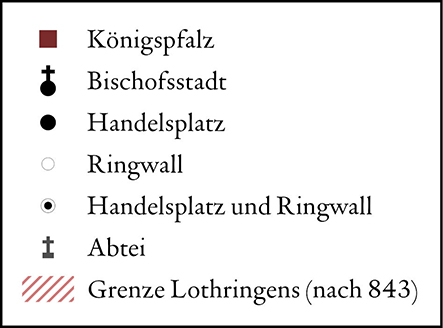 Nordwesteuropa unter den Franken, 9. Jahrhundert legend