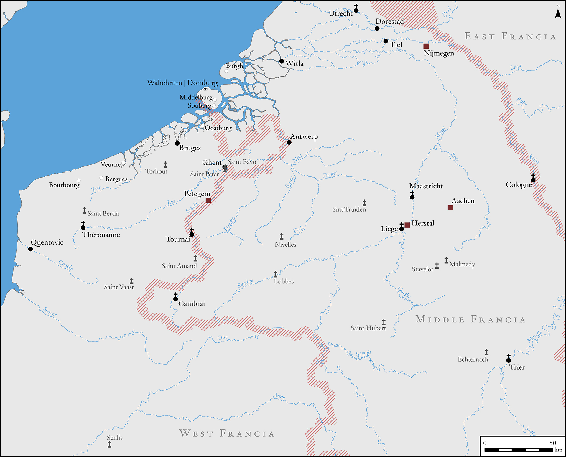 North-West Europe under the Franks, 9th century