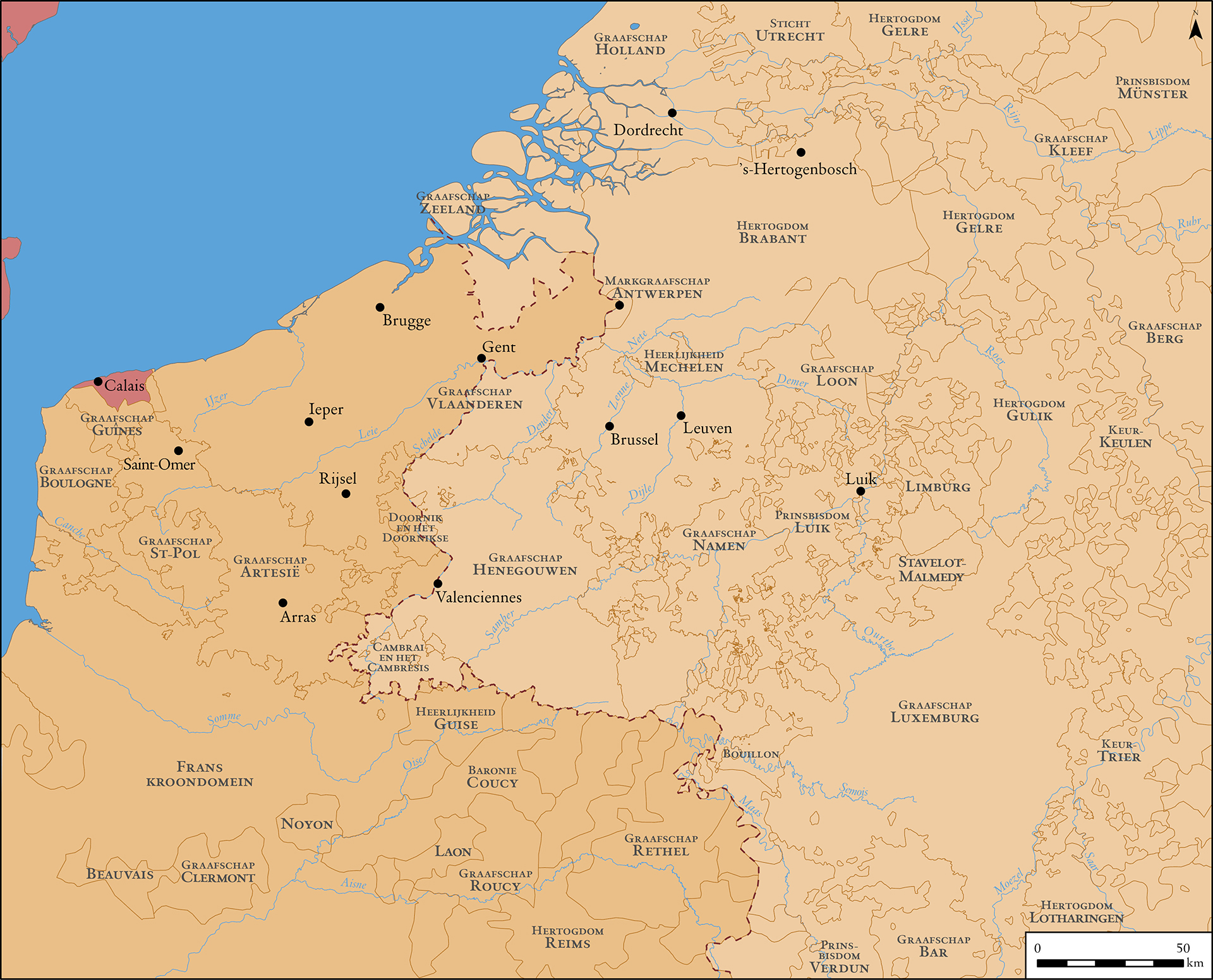 Middeleeuwse vorstendommen in de Nederlanden, 14e eeuw 