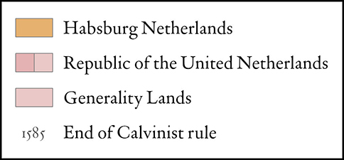The division of the Netherlands, 1568-1648 legend