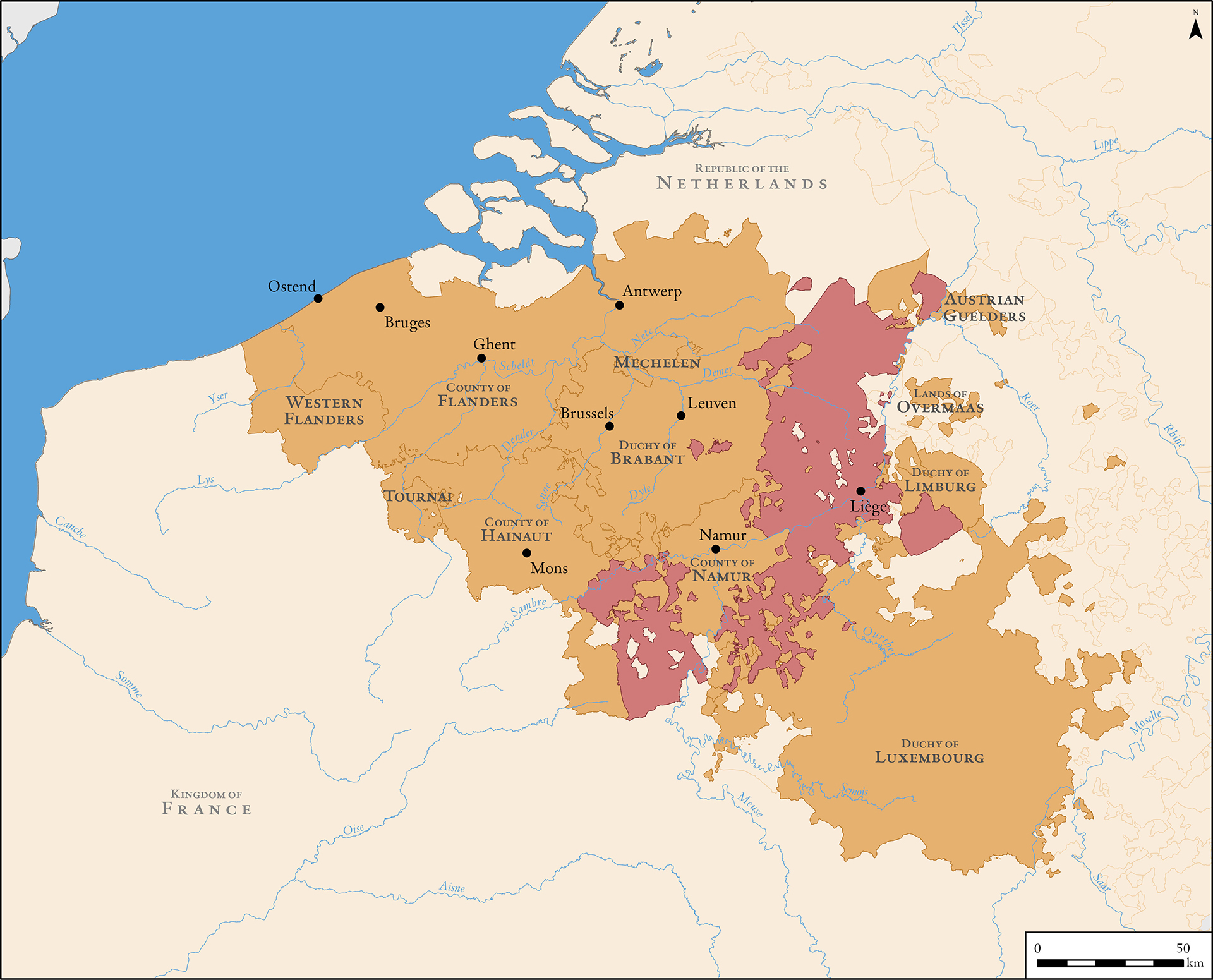 The Austro-Habsburg Netherlands and the Prince-Bishopric of Liège, 18th century