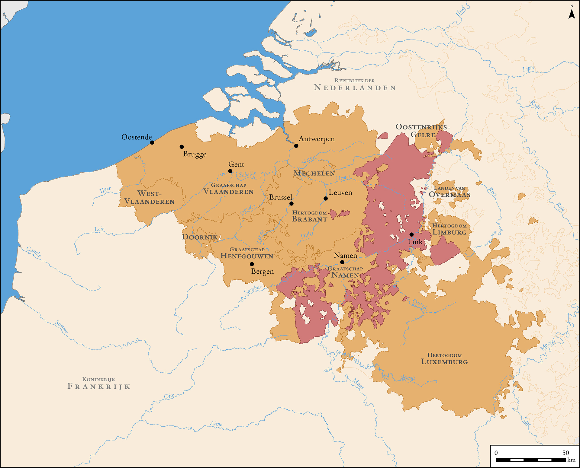 De Oostenrijks-Habsburgse Nederlanden en het Prinsbisdom Luik, 18e eeuw