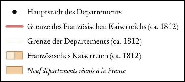 Nordwesteuropa unter französischer Herrschaft, 1812 legend