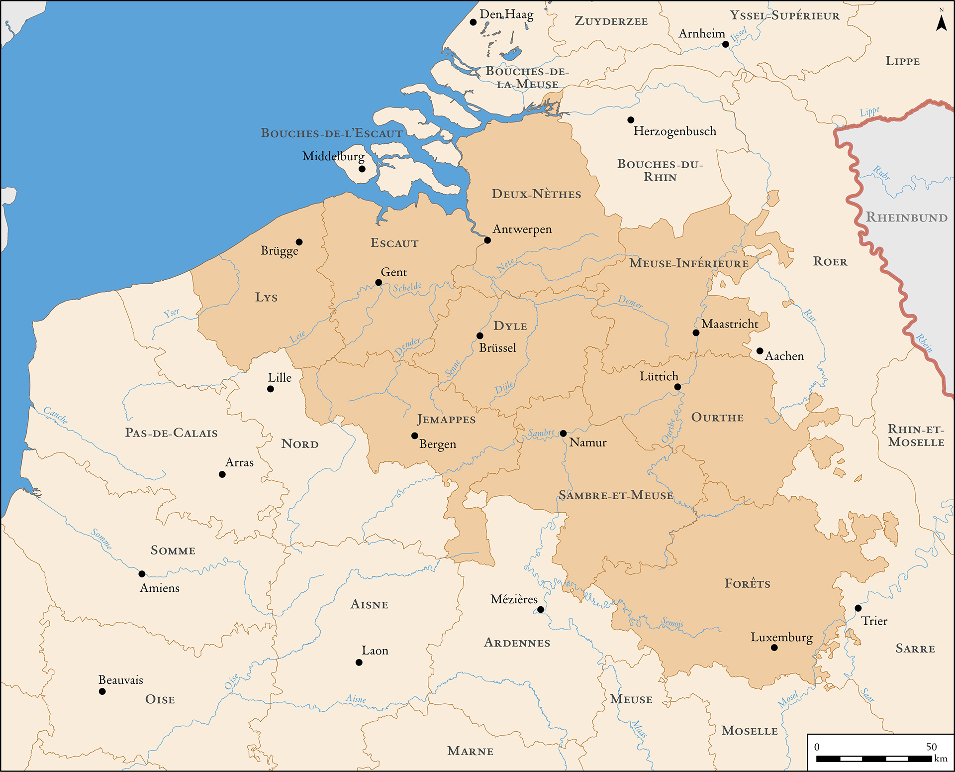 Nordwesteuropa unter französischer Herrschaft, 1812