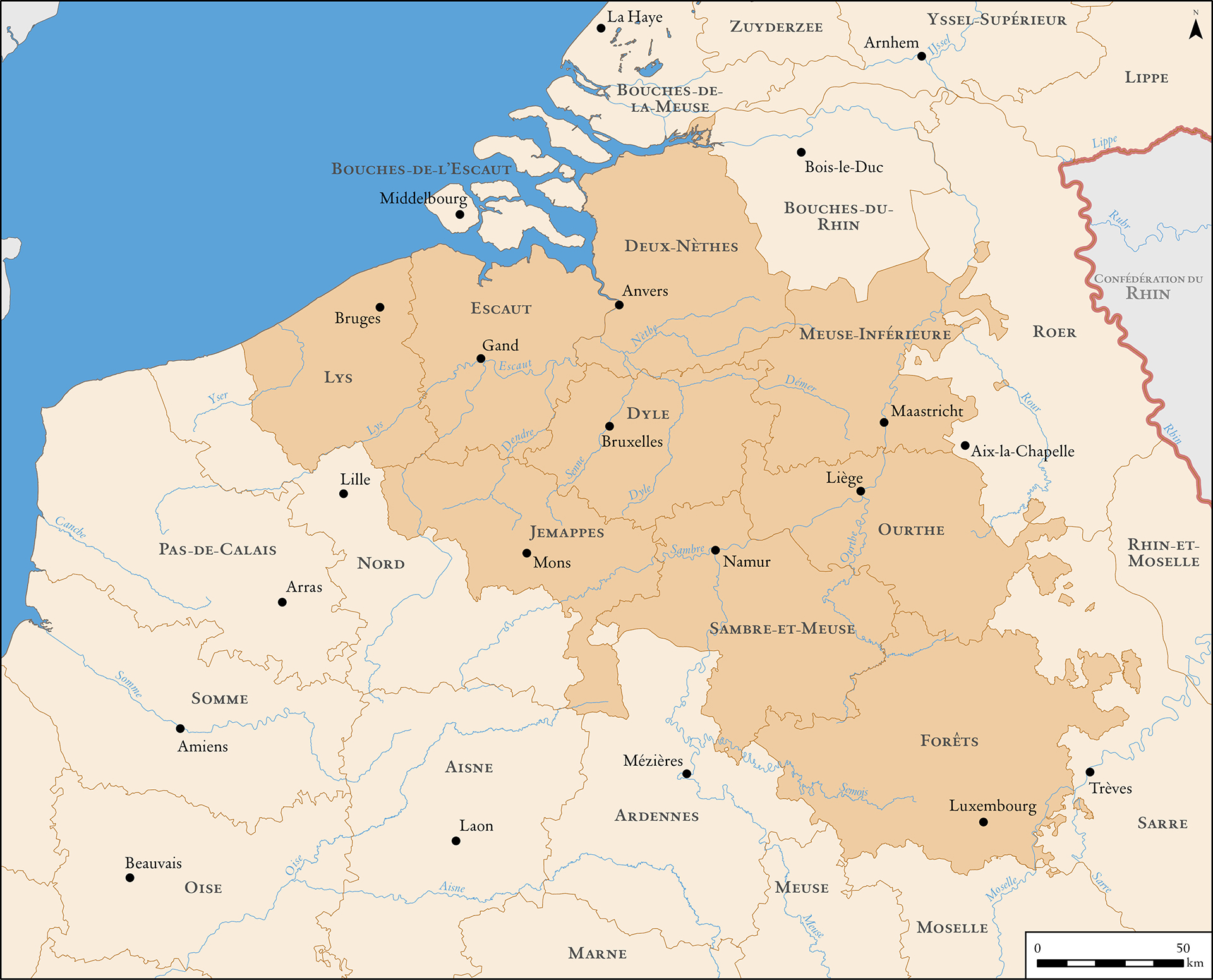 L'Europe du Nord-Ouest sous domination française, 1812