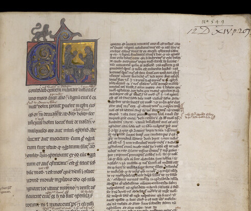 Een 13e-eeuws manuscript van Aristoteles’ Metaphysica met commentaren van Ibn Rushd (Averroes).