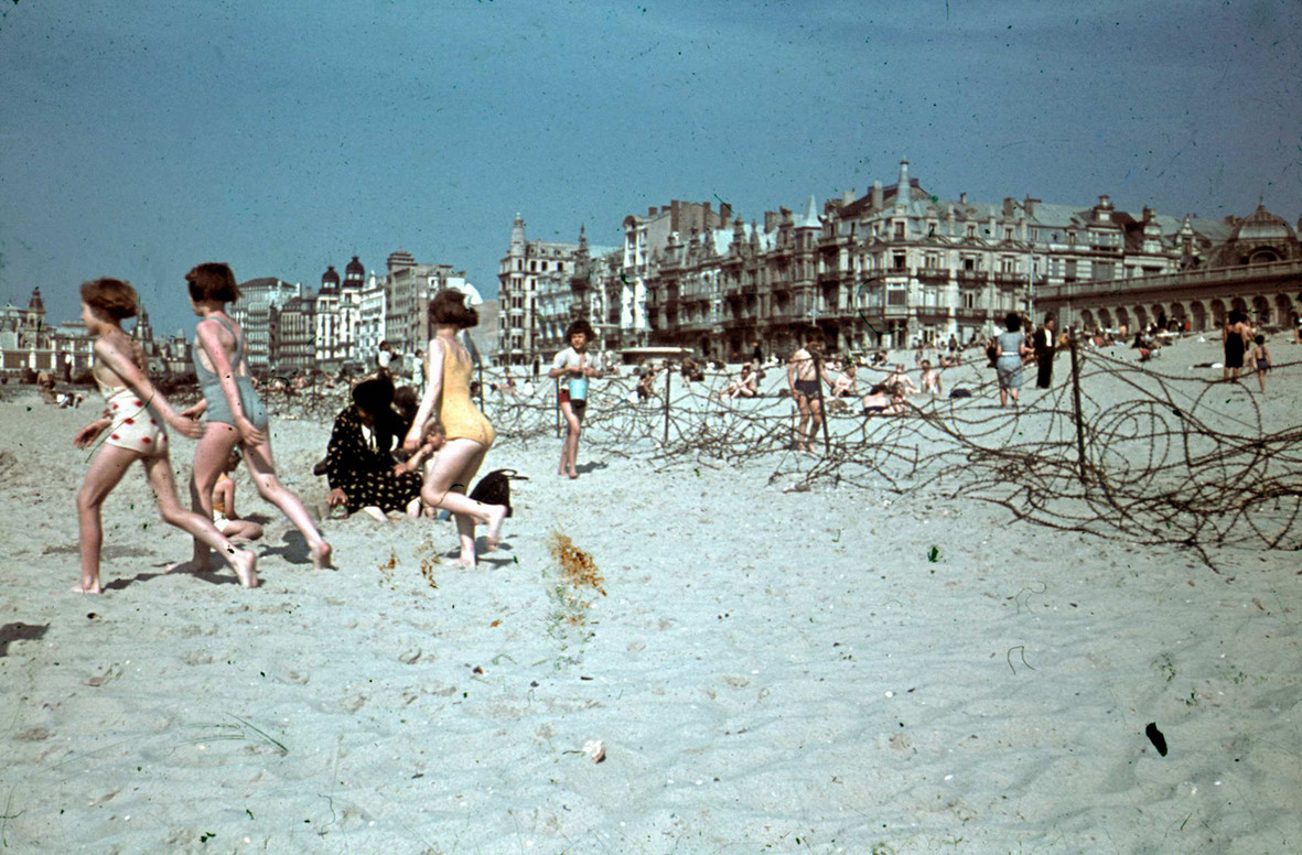 Versperringen op het strand van Oostende, 1940-1944.