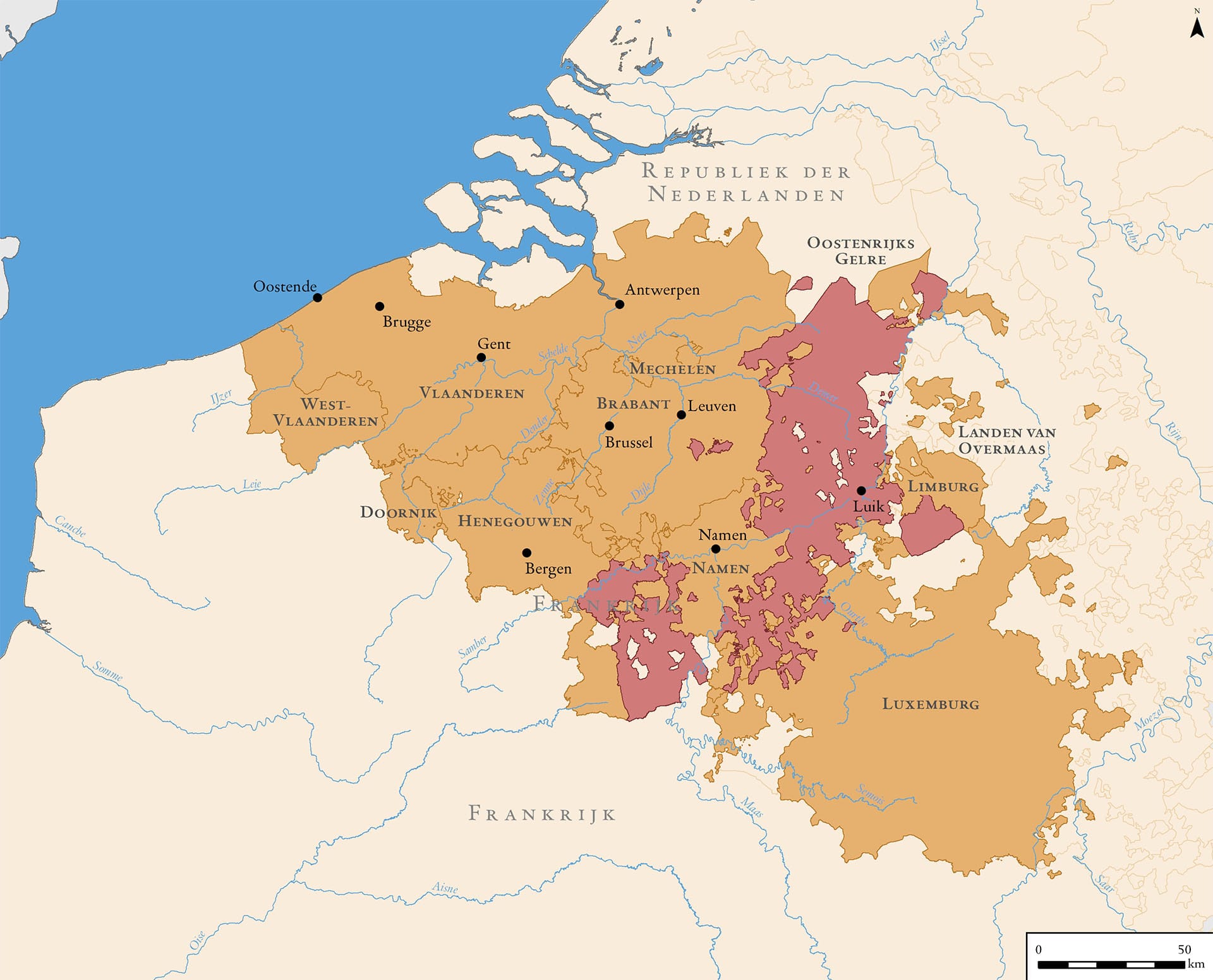 De Oostenrijks-Habsburgse Nederlanden en het Prinsbisdom Luik, 18e eeuw