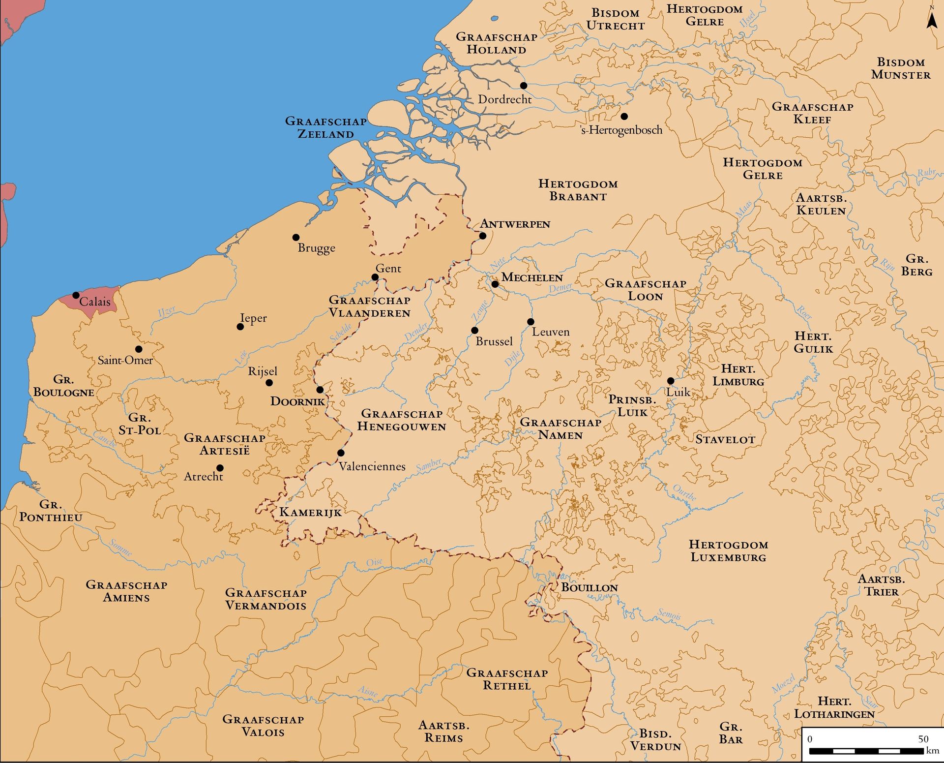 Middeleeuwse vorstendommen in de Nederlanden, 14e eeuw 