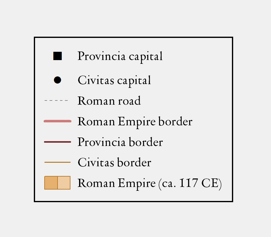 North-West Europe under the Romans, c. 117 legend