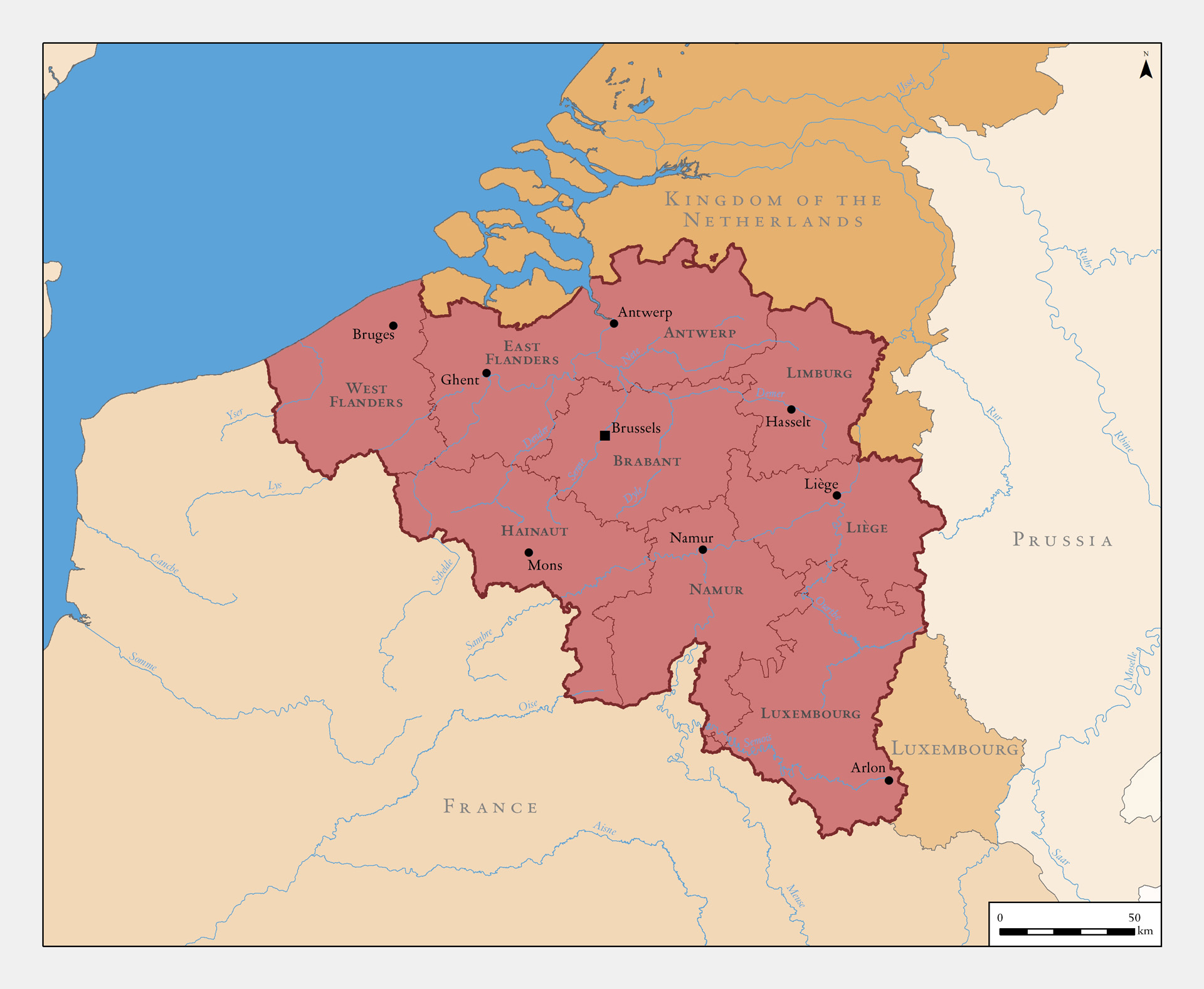 The Kingdom of Belgium, 1839