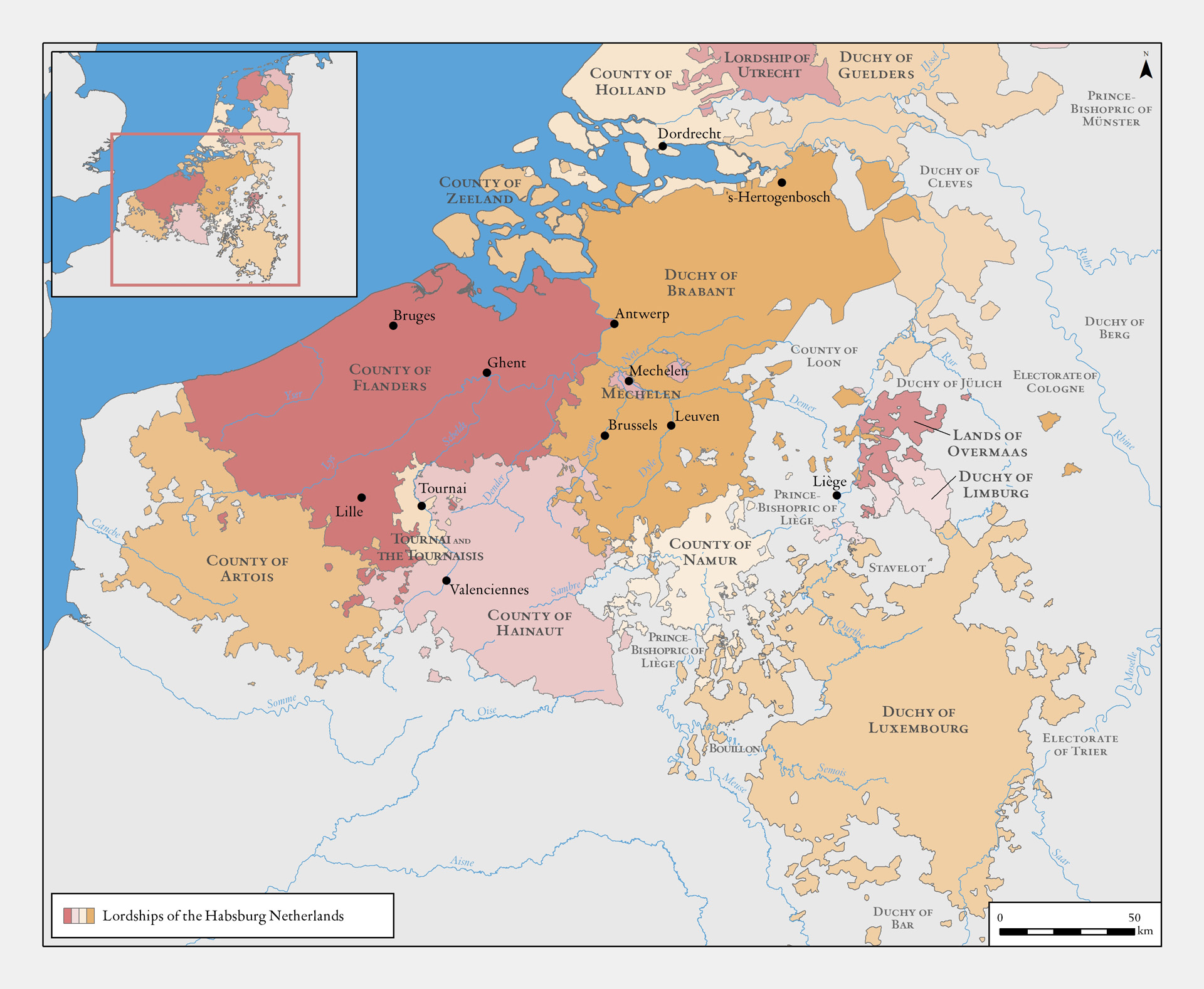 The Habsburg Netherlands under Charles V, mid-16th century