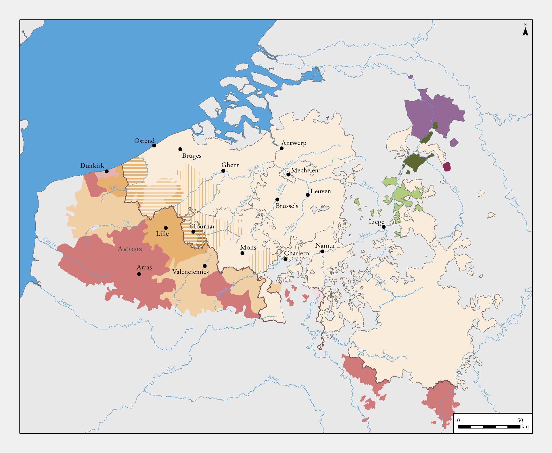 French expansion to the north, 1659-1713